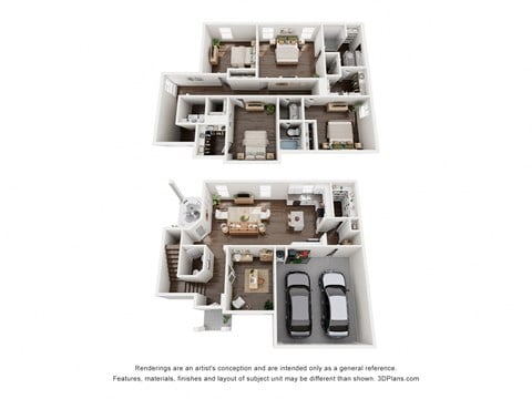 Floor plan for 4 beds, 2.5 baths, 2108 sqft